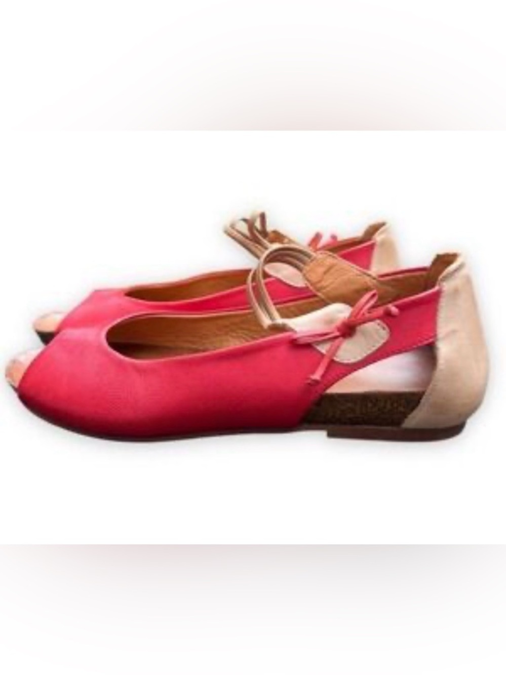 Spring Step Aside Leather Made in Spain Peep Toe Low Mule Sandal Flats Sandals 8